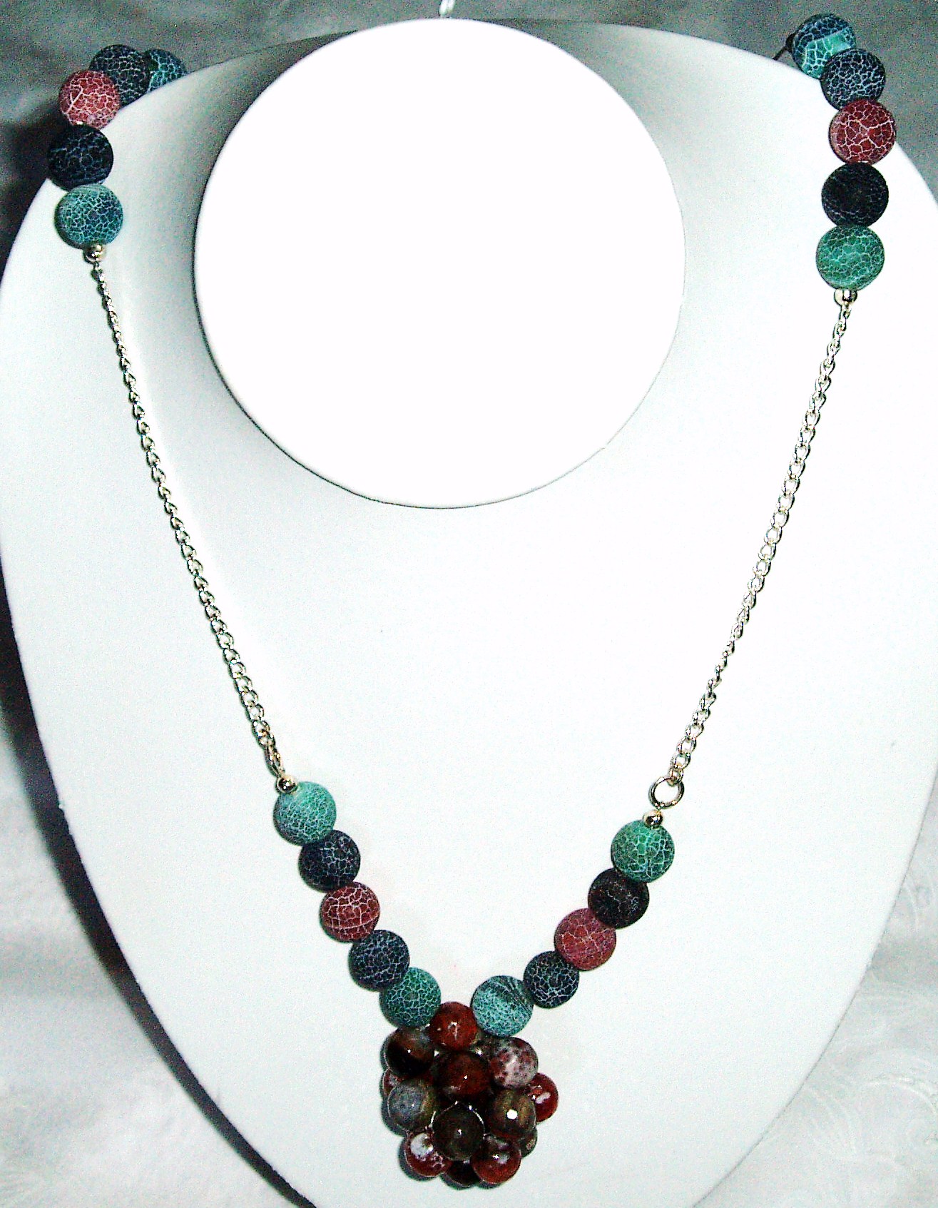 Agate Beady Bead Necklace on Luulla